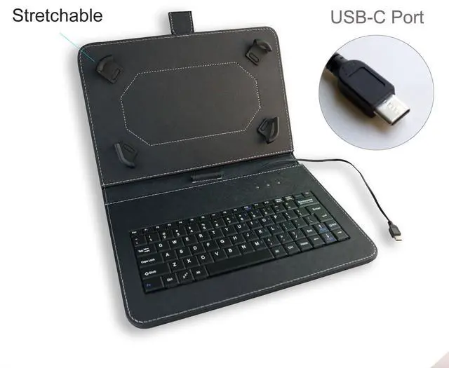 Alt view image 3 of 5 - ENJOY-UNIQUE 10 inch Tablet Case 9.7-11 inch Tablet Cover with QWERTY External Keyboard USB C Port Compatible with Samsung Galaxy Tab A8 A7, Fire HD, Googee U10, Blackview, Nokia T20, Tab M10