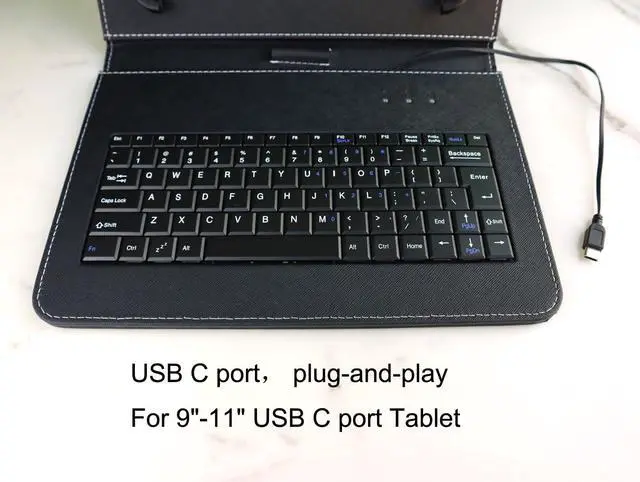 Alt view image 4 of 5 - ENJOY-UNIQUE 10 inch Tablet Case 9.7-11 inch Tablet Cover with QWERTY External Keyboard USB C Port Compatible with Samsung Galaxy Tab A8 A7, Fire HD, Googee U10, Blackview, Nokia T20, Tab M10