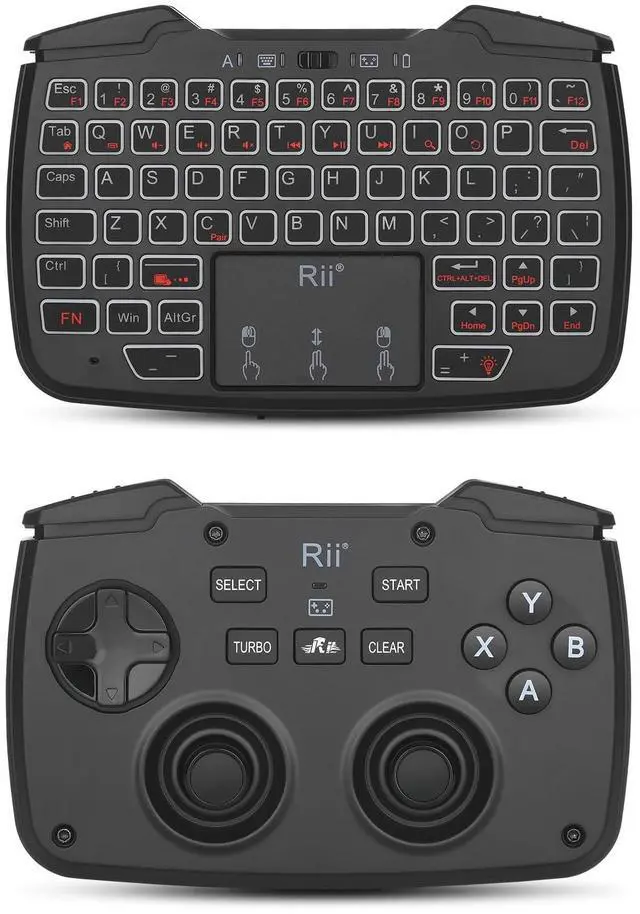 Main image of (Bluetooth Version)Rii RK707Pro 3 in 1 Multifunctional Wireless Bluetooth Portable Game Controller 62-Key Rechargeable Keyboard Mouse Combo Turbo Vibration Function for PC/Raspberry pi2/Android System