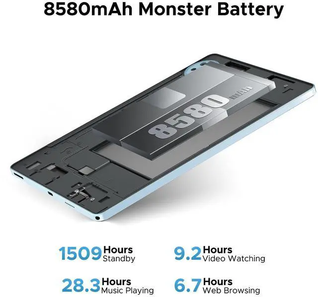 Alt view image 5 of 5 - DOOGEE U11 Android 16 Tablet with Keyboard,11 inch Android Tablet with Gemini AI 16GB+128GB/TF 2TB Octa-Core Gaming Tablets,90Hz Display,8580mAh,13MP+5MP,Widevine L1,BT5.0+5G WiFi,Face ID,Metal Body