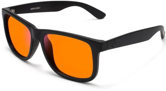 Main image of MAXJULI XXL Blue Light Blocking Glasses for Big Heads Men,Computer Reading/Gaming/TV/Phones Glasses for Women Men (Orange) 8806XXL