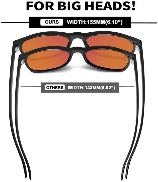 Alt view image 3 of 5 - MAXJULI XXL Blue Light Blocking Glasses for Big Heads Men,Computer Reading/Gaming/TV/Phones Glasses for Women Men (Orange) 8806XXL