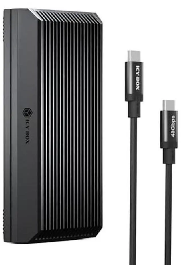 Main image of 40Gbps M.2 NVMe SSD Enclosure, ICY BOX M.2 Enclosure Support SSD M/B+M Key Size 2280/2260/2242/2230 Compatible with Thunderbolt 4/3/USB4/3.2/3.1, Tool-Free Aluminum Thunderbolt 4 Enclosure