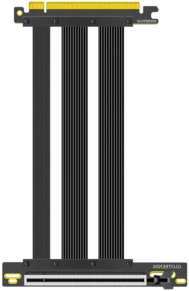 Main image of GLOTRENDS 300mm PCIe 5.0 Riser Cable for RTX5090 RTX4090 RX9070 RX7900, Compatible with PCIe 5.0/4.0 GPUs, 90 Degree Right Angle for Vertical GPU Mount