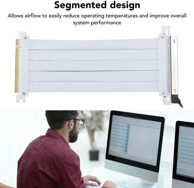 Alt view image 2 of 5 - Yunir PCIE 4.0 X16 Riser Cable, 128Gbps High Speed, 7.8inch Foldable GPU Extension Cable, GPU Extension Riser Cable Adapter Compatible with 4.0 3.0 2.0 1.0 (20cm)