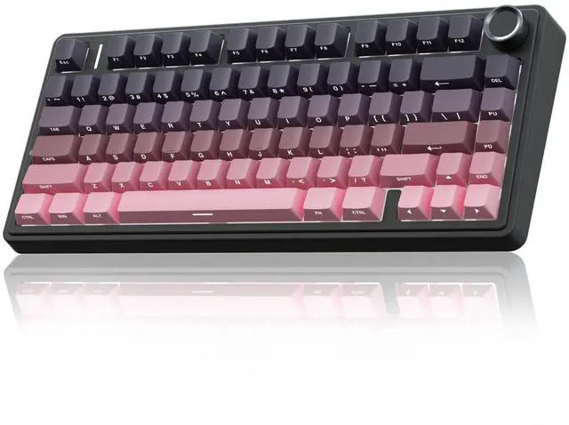 Alt view image 2 of 5 - AULA Wireless Keyboard and Mouse Combo, F75 Pro Mechanical Keyboards,75% Gasket Hot Swappable Custom Keyboard+SC580 Wireless Gaming Mouse Purple