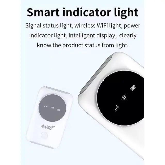 Alt view image 4 of 5 - Mobile Router, 4G LTE 5G Hotspot 300Mbps Modem up to 10 Devices, SIM Slot, 3200MAh Battery, Portable Device for Travel, Business Trip, Outdoor