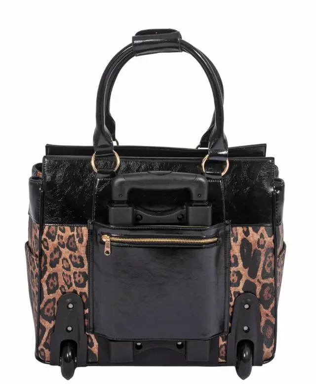 Alt view image 4 of 5 - New London Leopard Rolling Laptop Bag for Women Computer Case - Fits 13"-17" Laptop