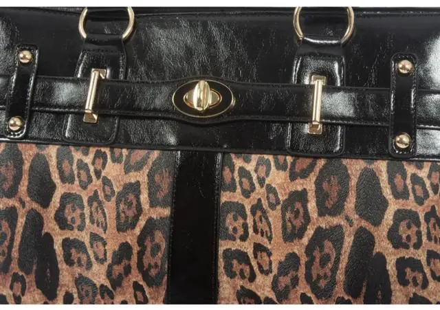 Alt view image 3 of 5 - New London Leopard Rolling Laptop Bag for Women Computer Case - Fits 13"-17" Laptop