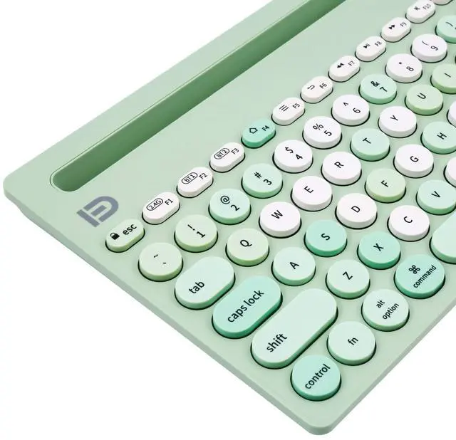 Alt view image 3 of 5 - HUO JI Wireless Keyboard Multi-Device, Bluetooth and 2.4G Dual Mode for iPad, Switch to 3 Devices for Cellphone, Tablet, PC, Smart TV, MacBook iOS Android Windows, Green