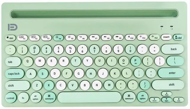 Alt view image 2 of 5 - HUO JI Wireless Keyboard Multi-Device, Bluetooth and 2.4G Dual Mode for iPad, Switch to 3 Devices for Cellphone, Tablet, PC, Smart TV, MacBook iOS Android Windows, Green