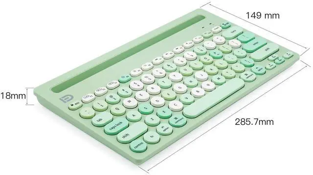 Alt view image 4 of 5 - HUO JI Wireless Keyboard Multi-Device, Bluetooth and 2.4G Dual Mode for iPad, Switch to 3 Devices for Cellphone, Tablet, PC, Smart TV, MacBook iOS Android Windows, Green