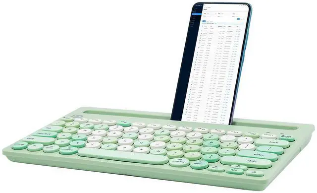 Alt view image 5 of 5 - HUO JI Wireless Keyboard Multi-Device, Bluetooth and 2.4G Dual Mode for iPad, Switch to 3 Devices for Cellphone, Tablet, PC, Smart TV, MacBook iOS Android Windows, Green