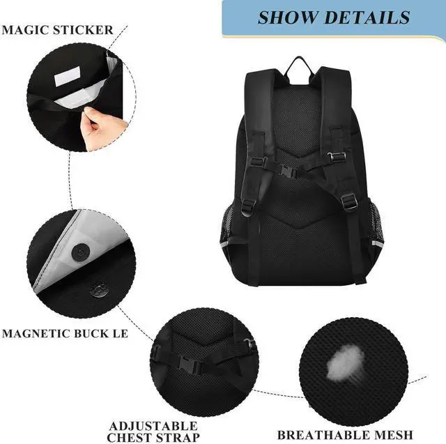 Alt view image 3 of 5 - Krafig Cartoon Duck Pattern Green Backpack Girls Boys Elementary School Bags Bookbags Laptop Backpack Travel Daypack Safe Reflective Stripes