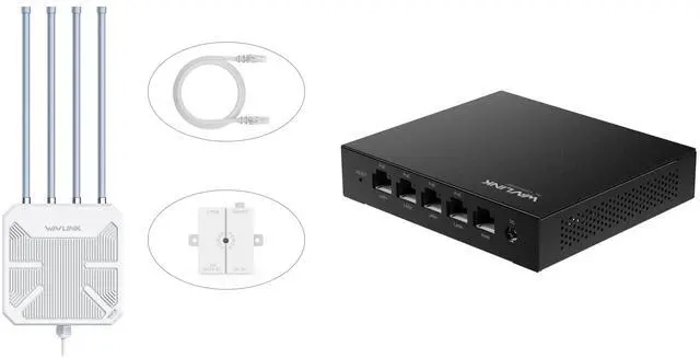 Main image of WAVLINK AX3000 WiFi 6 Outdoor Repeater with 5 Port Gigabit PoE Switch