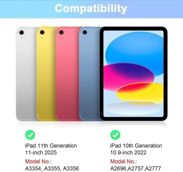 Main image of Nsyee Keyboard Case for iPad 10th Generation 10.9 inch 2022 and iPad 11th Generation A16 11 inch 2025, Detachable Bluetooth Keyboard Case with Pencil Holder and Mouse for ipad 10th/11th Gen, Blue