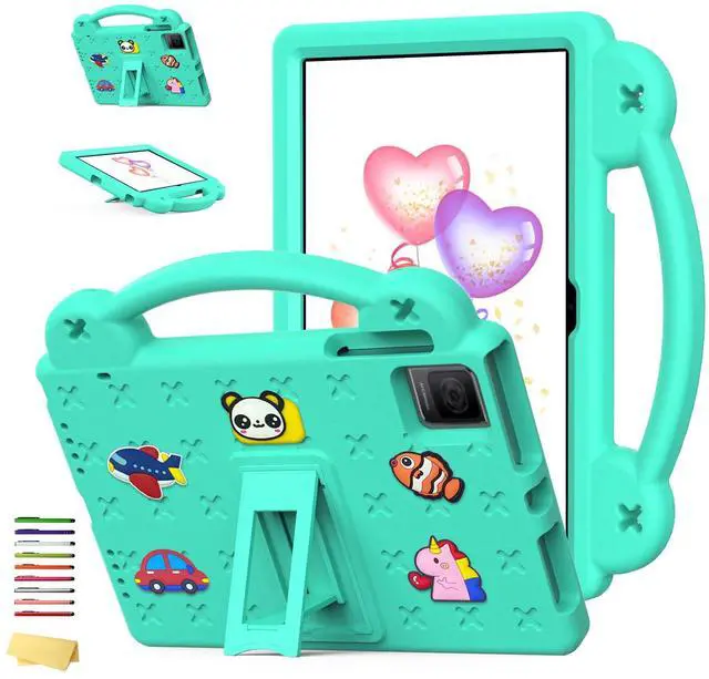 Main image of UUcovers Kids Stand/Handle Case for T-Mobile REVVL Tab 5G 10.36" 2023/ Blackview oscal pad 15 (2023) 10.36"/Tab 11 WiFi 2023/Tab 11 se 2023/ Tab 11 2021/ TCL Tab 10 Gen 2 10.36" 2023, Mint Green Bear
