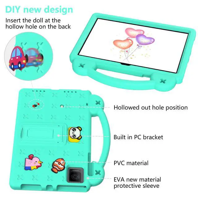 Alt view image 2 of 5 - UUcovers Kids Stand/Handle Case for T-Mobile REVVL Tab 5G 10.36" 2023/ Blackview oscal pad 15 (2023) 10.36"/Tab 11 WiFi 2023/Tab 11 se 2023/ Tab 11 2021/ TCL Tab 10 Gen 2 10.36" 2023, Mint Green Bear