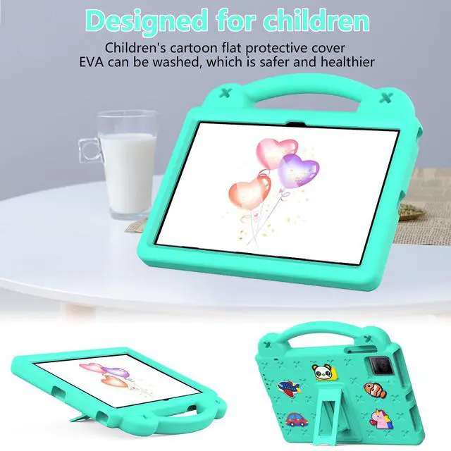 Alt view image 4 of 5 - UUcovers Kids Stand/Handle Case for T-Mobile REVVL Tab 5G 10.36" 2023/ Blackview oscal pad 15 (2023) 10.36"/Tab 11 WiFi 2023/Tab 11 se 2023/ Tab 11 2021/ TCL Tab 10 Gen 2 10.36" 2023, Mint Green Bear