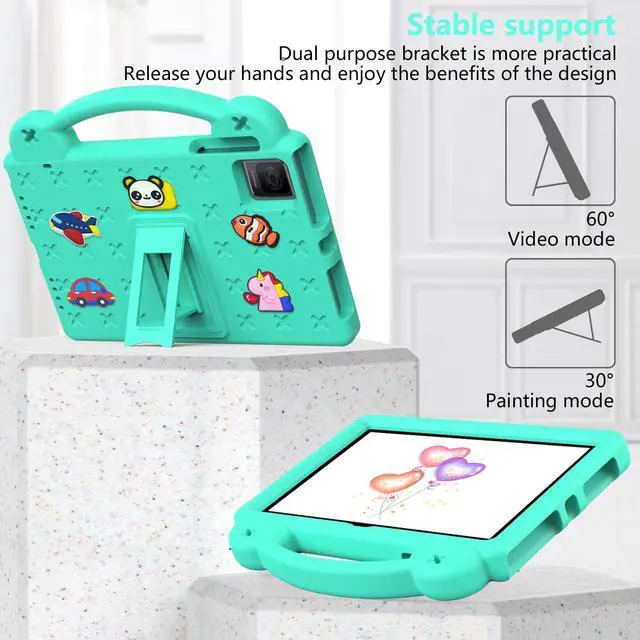 Alt view image 5 of 5 - UUcovers Kids Stand/Handle Case for T-Mobile REVVL Tab 5G 10.36" 2023/ Blackview oscal pad 15 (2023) 10.36"/Tab 11 WiFi 2023/Tab 11 se 2023/ Tab 11 2021/ TCL Tab 10 Gen 2 10.36" 2023, Mint Green Bear