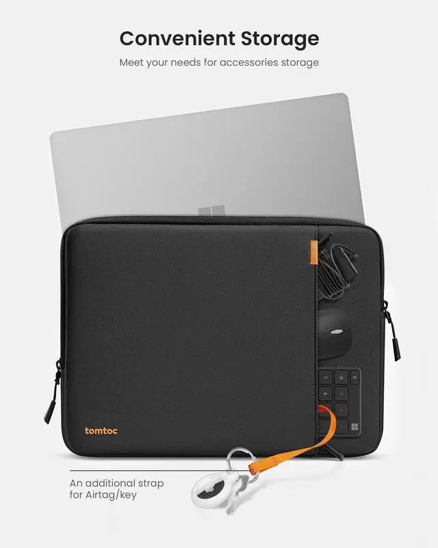 Alt view image 5 of 5 - tomtoc 360 Protective Laptop Sleeve for 13-inch New Surface Pro 11th, Copilot+PC 2024, Surface Pro 10/9/8/X with Signature Keyboard/X Keyboard, Shockproof Water-Resistant Notebook Surface Case Bag