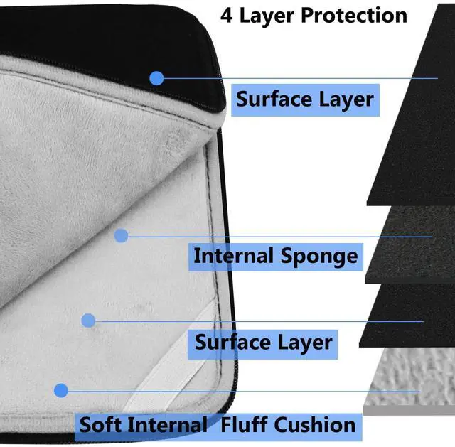 Alt view image 2 of 5 - Hsmienk Laptop Sleeve Case 17 Inch, Durable Shockproof Protective Computer Cover Flip Case Briefcase Carrying Bag Compatible with 17-17.3 Inch Laptop, Computer, Notebook, Black