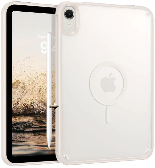 Main image of BENTOBEN for iPad Mini7 (A17 Pro) Case, iPad mini 7th /6th Generation Magnetic Case (2024/2021), Translucent Matte Back Shock and Drop Protection Cover for iPad mini7/Mini6 8.3", Off-White