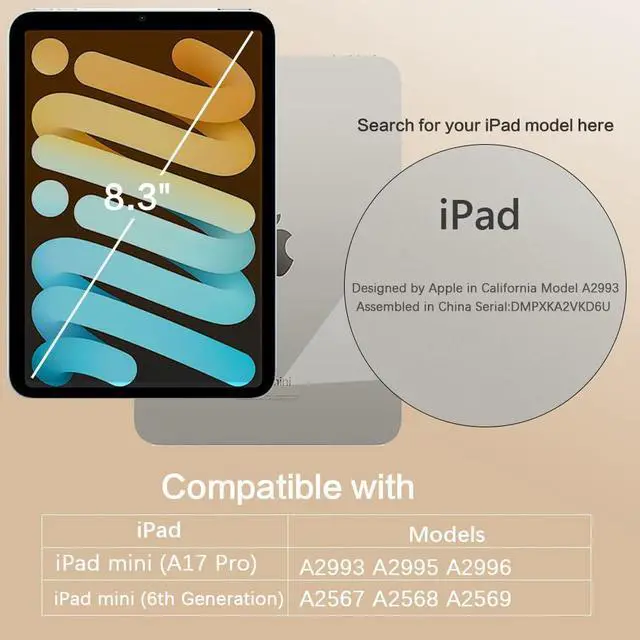 Alt view image 5 of 5 - BENTOBEN for iPad Mini7 (A17 Pro) Case, iPad mini 7th /6th Generation Magnetic Case (2024/2021), Translucent Matte Back Shock and Drop Protection Cover for iPad mini7/Mini6 8.3", Off-White