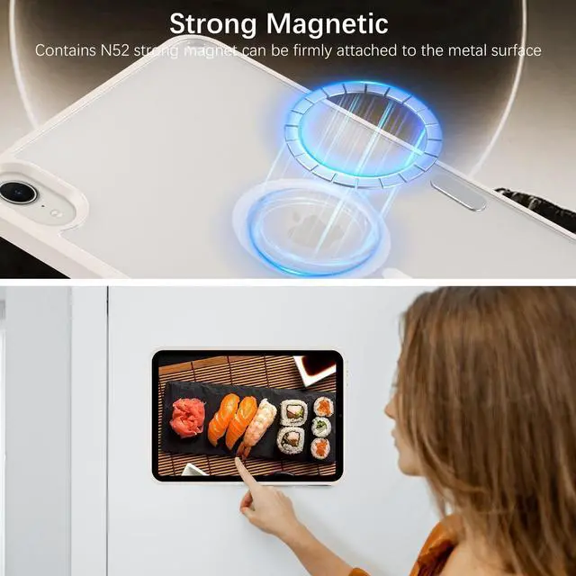 Alt view image 4 of 5 - BENTOBEN for iPad Mini7 (A17 Pro) Case, iPad mini 7th /6th Generation Magnetic Case (2024/2021), Translucent Matte Back Shock and Drop Protection Cover for iPad mini7/Mini6 8.3", Off-White