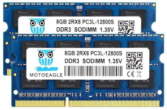 Main image of 8GB DDR3L-1600 SODIMM 16GB Kit (2x8GB) PC3L-12800S DDR3 1600Mhz 2Rx8 1.35V Dual Rank RAM for Laptop