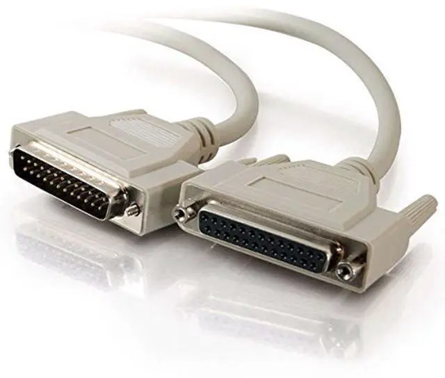 Alt view image 4 of 4 - Legrand - C2G DB25 M/F RS232 Serial Extension Cable with Male and Female DB25 Connectors, Beige PC Extension Cable, 100 Foot Serial Port Cable, 1 Count, C2G 02657