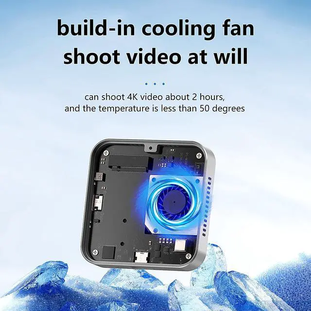 Alt view image 2 of 5 - FLEANE Magnetic M.2 2230 2242 NVMe SSD Enclosure with Turbo Cooling Fan for iPhone 16 15 Pro/Pro Max/Plus ProRes, PD100W,10Gbps Aluminum External SSD Case for MacBook Laptop