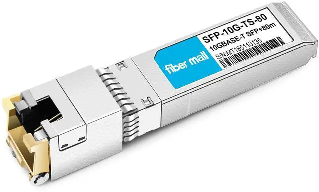 Main image of 10G SFP+ RJ45 80m for Fortinet FN-TRAN-SFP+GC FS-TRAN-SFP+GC Mini-GBIC 10GBase-T SFP+ Transceiver 80m 10G-T Copper SFP+ to RJ-45
