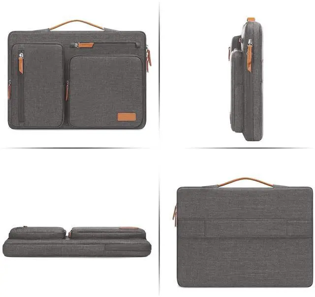 Alt view image 4 of 5 - MOSISO 360 Protective Laptop Case 13 inch, 13 inch Laptop Sleeve Compatible with MacBook Air M4 M3 M2 M1 2025-2018/Pro M2 M1 2025-2016, Side Open Carrying Case with 4 Zipper Pockets&Handle, Taupe Gray