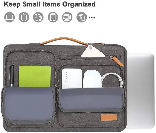 Alt view image 5 of 5 - MOSISO 360 Protective Laptop Case 13 inch, 13 inch Laptop Sleeve Compatible with MacBook Air M4 M3 M2 M1 2025-2018/Pro M2 M1 2025-2016, Side Open Carrying Case with 4 Zipper Pockets&Handle, Taupe Gray