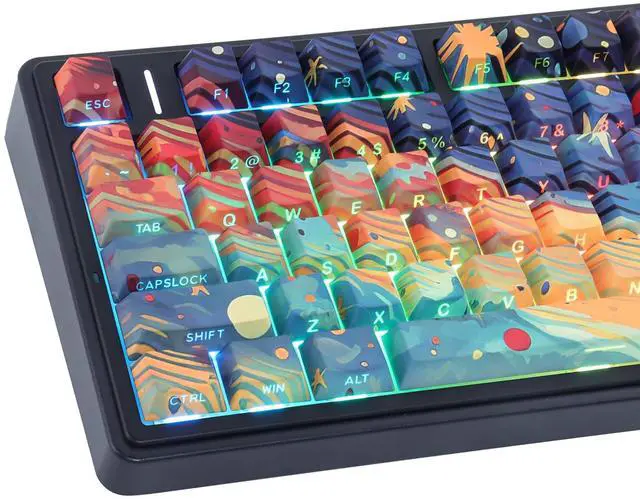 Main image of Tsungup Custom Keycaps,131 Keys PBT Starry Sky Side Printed Keycaps,Cherry Profile Key Caps Keyboard Keycap Set for Cherry MX Switches Mechanical Keyboard(Black)