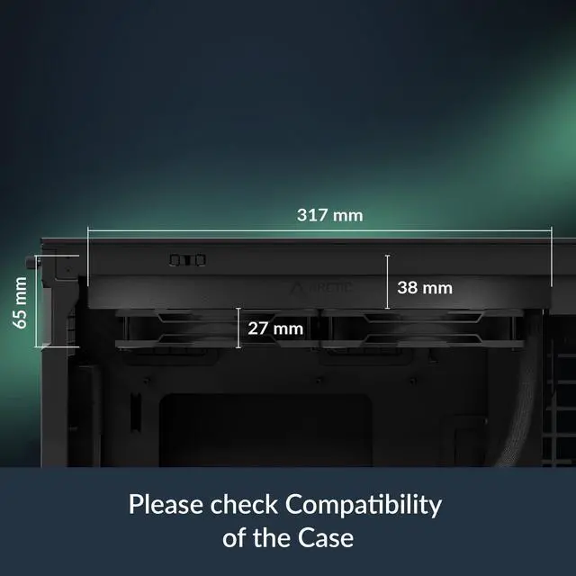Alt view image 2 of 5 - ARCTIC Liquid Freezer III Pro 280 - AIO CPU Cooler, 2 x 140 mm Water Cooling, 38 mm Radiator, PWM Pump, VRM Fan, AMD AM5/AM4, Intel LGA1851/1770 Contact Frame - Black