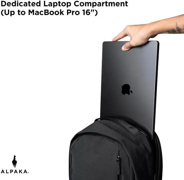 Alt view image 5 of 5 - ALPAKA Metro Backpack Pro and HUB Carabiner(L) - Fits 15.6" Laptop Business Travel Backpack with YKK Zippers; EDC Carabiner for Keys - Tactical Gear & Backpack Accessories.