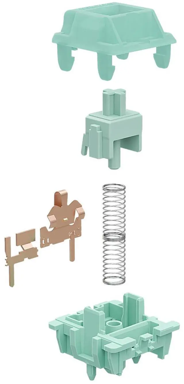 Alt view image 5 of 5 - Gateron Jade Mint Keyboard Switches, Linear RGB LED 5 Pin 22mm Dual-Stage Spring Factory Pre-lubed 55gf Switches for Mechanical Keyboard(108PCS)