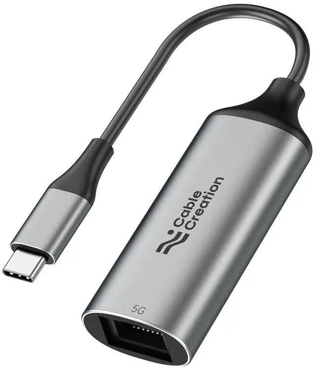 Main image of CableCreation 5Gbps USB C to Ethernet Adapter, 5Gbps Type C to RJ45 Network LAN Internet Adapter Compatible with MacBook, XPS, Thunderbolt 5/4/3, Other USB-C Devices