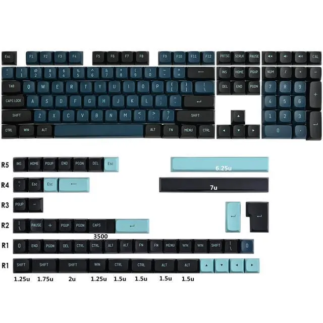 Alt view image 2 of 5 - Custom Keycaps CSA Profile 160 Keys Keycaps ABS Double-Shot with ANSI Layout & ISO Layout Kit for Cherry MX Gateron Kailh TTC Holy Panda Switches (Monster)