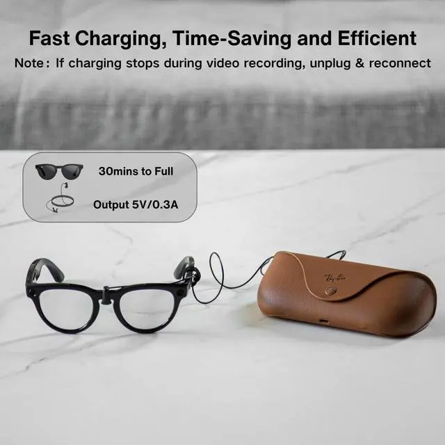 Alt view image 3 of 5 - Steinwhale Charging Cable for RayBan Meta Glasses - Direct Pin-to-Pin Charging for Ray-Ban Glasses Case, Fast & Portable Charger, Compatible with RayBan Meta Wayfarer, Headliner & Skyler Models