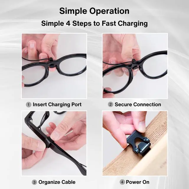 Alt view image 5 of 5 - Steinwhale Charging Cable for RayBan Meta Glasses - Direct Pin-to-Pin Charging for Ray-Ban Glasses Case, Fast & Portable Charger, Compatible with RayBan Meta Wayfarer, Headliner & Skyler Models