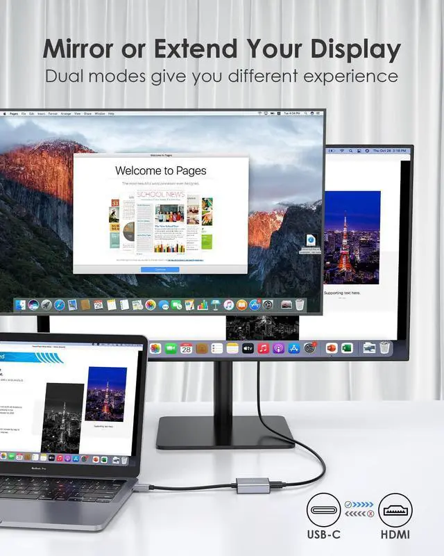 Alt view image 4 of 5 - LENTION USB C to 4K HDMI Digital AV Adapter, Thunderbolt 3 to HDMI Adapter, for 2023-2016 MacBook Pro, New Mac Air/iPad/Surface,More, Stable Driver Certified (CB-4KHDMI, Space Gray)