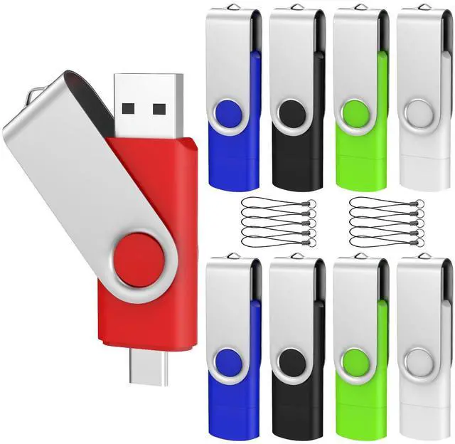 Main image of ABLAZE 8GB USB C Flash Drive 10 Pack, OTG USB 2.0 + Type C Memory Stick Dual Type C Thumb Drive Compatible with iPhone 16/15, Android Smartphone, Computers, Tablets, Mac,iPad,PC