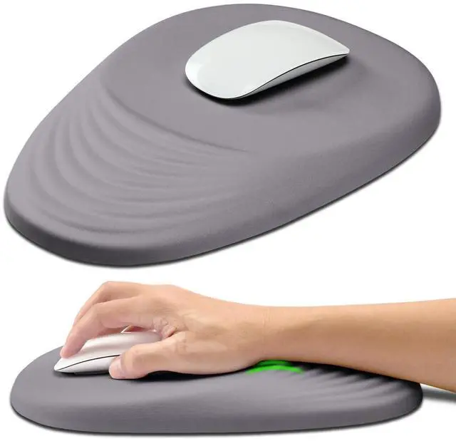 Main image of Hokafenle Ergonomic Mouse Pad Wrist Support with Stepped-Wedge Design, Wrist Rest Pain Relief Mousepad Filled with Memory Foam, Carpal Tunnel Mousepad for Wireless Mouse(12x8 inch, Light Purple Grey)