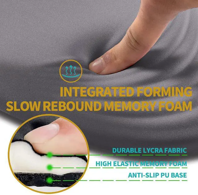 Alt view image 2 of 5 - Hokafenle Ergonomic Mouse Pad Wrist Support with Stepped-Wedge Design, Wrist Rest Pain Relief Mousepad Filled with Memory Foam, Carpal Tunnel Mousepad for Wireless Mouse(12x8 inch, Light Purple Grey)