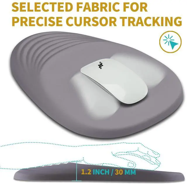 Alt view image 5 of 5 - Hokafenle Ergonomic Mouse Pad Wrist Support with Stepped-Wedge Design, Wrist Rest Pain Relief Mousepad Filled with Memory Foam, Carpal Tunnel Mousepad for Wireless Mouse(12x8 inch, Light Purple Grey)