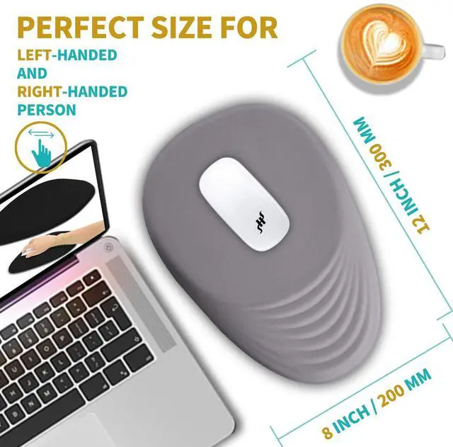 Alt view image 4 of 5 - Hokafenle Ergonomic Mouse Pad Wrist Support with Stepped-Wedge Design, Wrist Rest Pain Relief Mousepad Filled with Memory Foam, Carpal Tunnel Mousepad for Wireless Mouse(12x8 inch, Light Purple Grey)