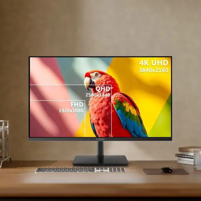 Alt view image 2 of 5 - 4K Monitor, Z-Edge 28 inch IPS Monitor, UHD 3840x2160 IPS Computer Monitor, 300 cd/m², 144Hz Refresh Rate, 1ms MPRT Response Time, U28I4K Ultra-Thin Bezel